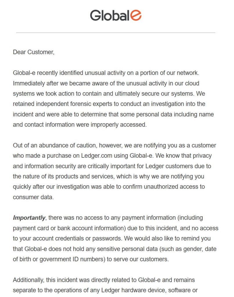 New Third-Party Breach Exposes Ledger Customers Data, Reopens Privacy Wounds